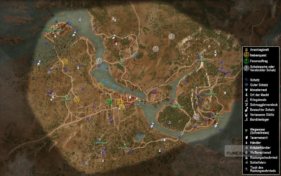 The Witcher 3 - Vollständige Karte Weißgarten | Eurogamer.de